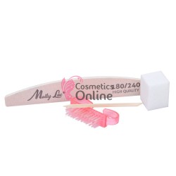 Set clasic cu pila semiluna, periuta, buffer si betisor de portocal pentru unghii Cod 54640